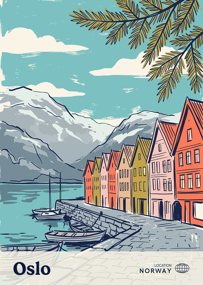 Oslo Norway Travel Poster