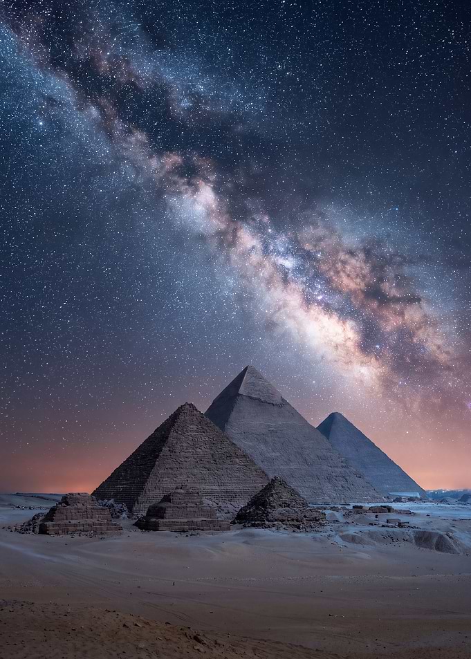 Milky Way Over Giza Pyramids
