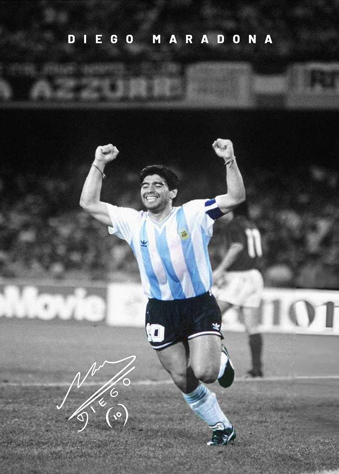Diego Maradona Soccer Poster