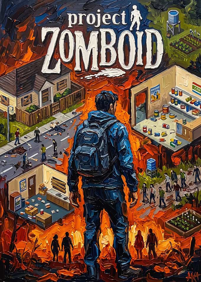Project Zomboid Oil Painting Poster