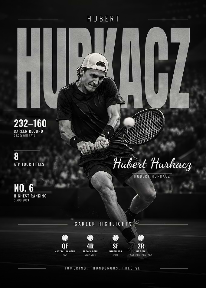 Hubert Hurkacz Towering Precision Tennis Power