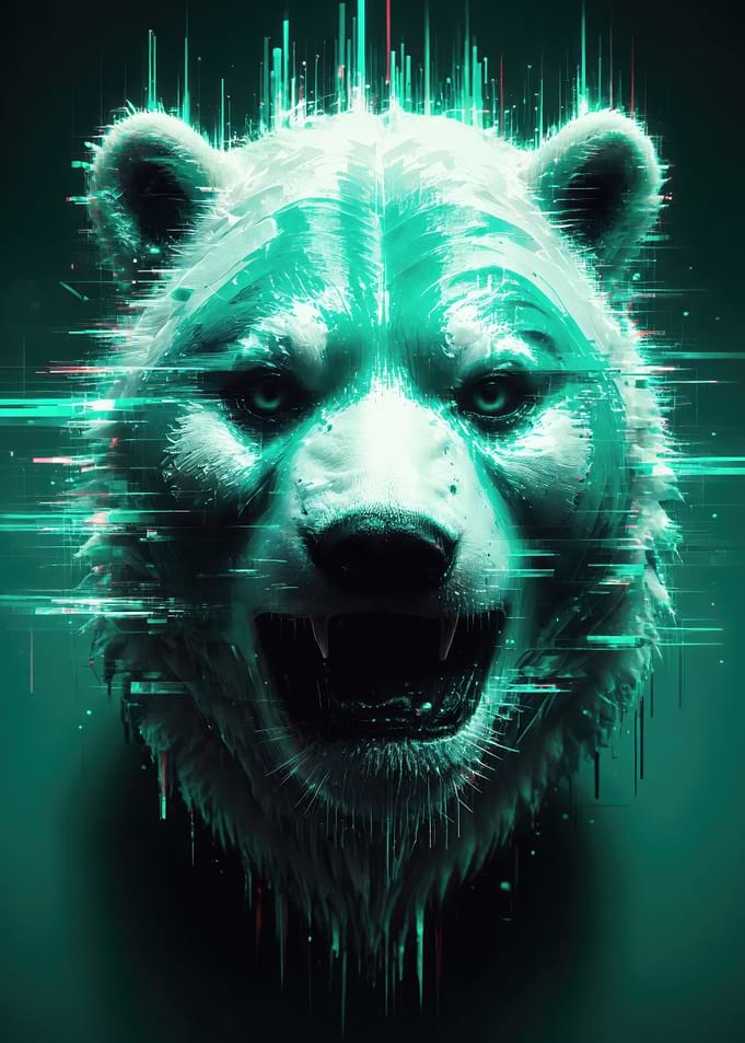 Glitch Art Polar Bear Portrait