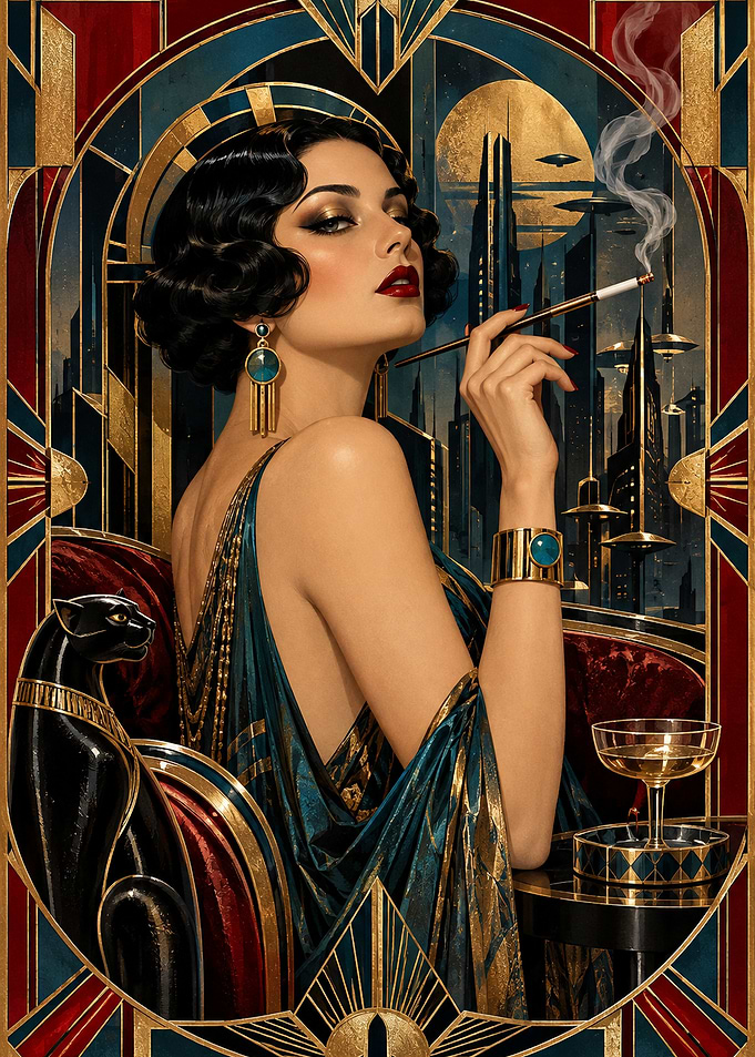 Art Deco Futuristic Femme Fatale