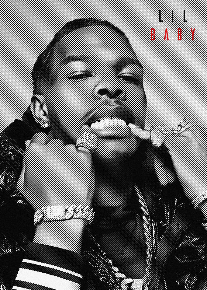Lil Baby Rapper Portrait Poster