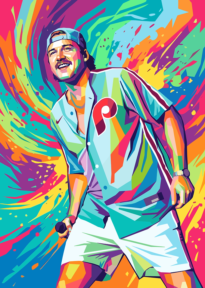 Colorful Pop Art Portrait of Morgan Wallen