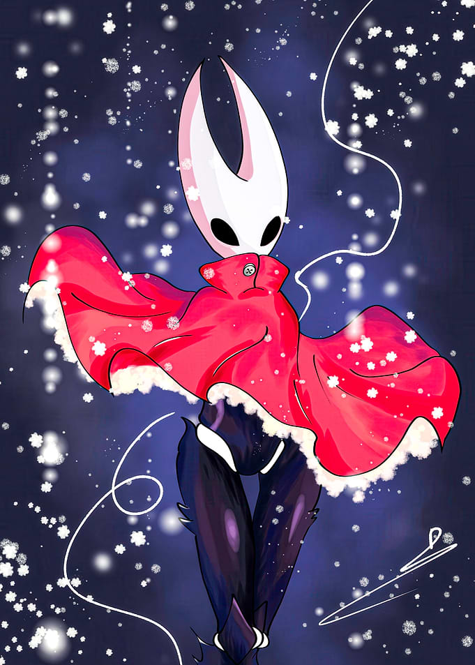 Hornet from Hollow Knight in Snow
