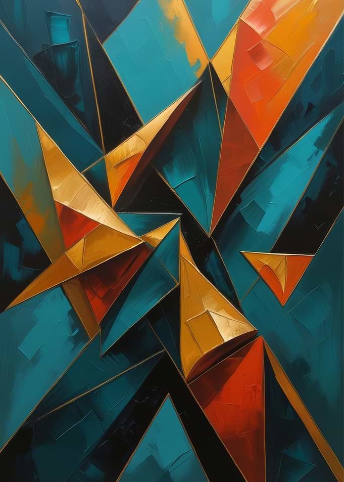 Abstract Geometric Oil Painting