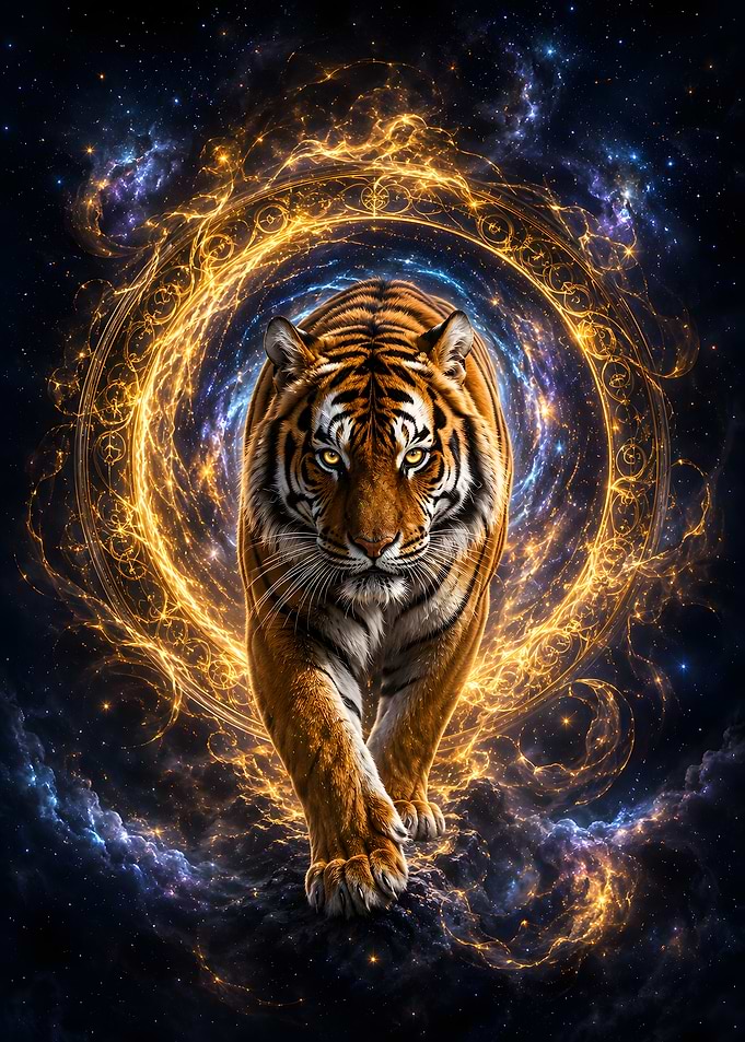 Tiger Crossing the Cosmic Portal