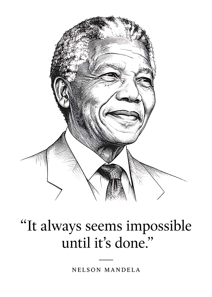 Nelson Mandela Inspirational Quote Portrait
