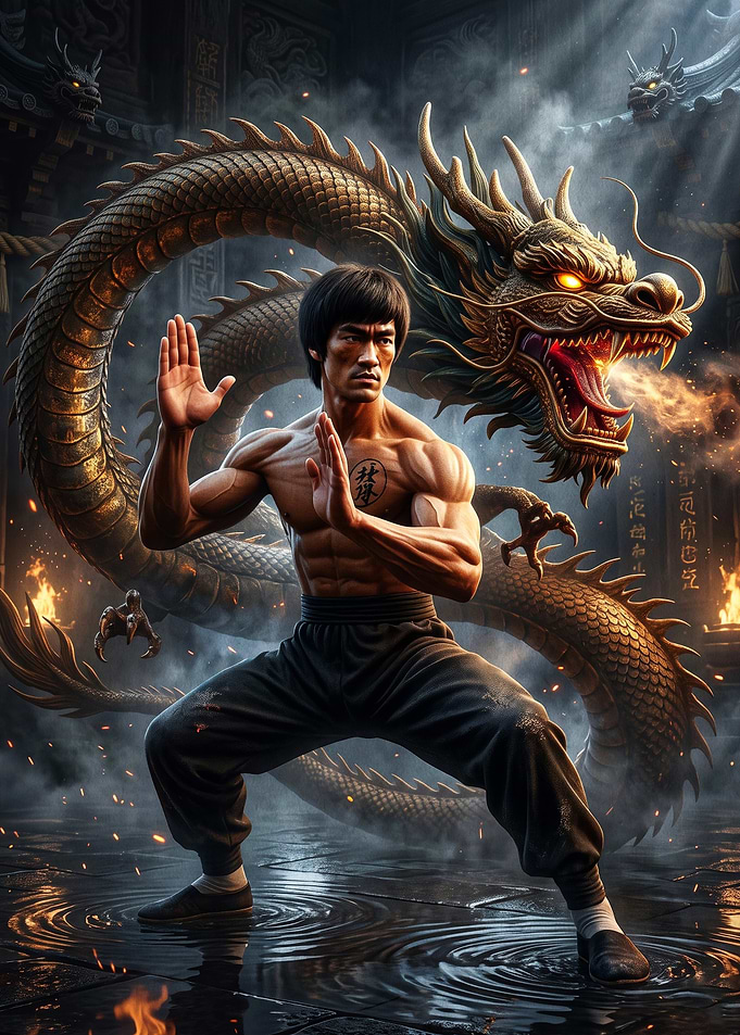 Martial Arts Dragon Warrior Poster