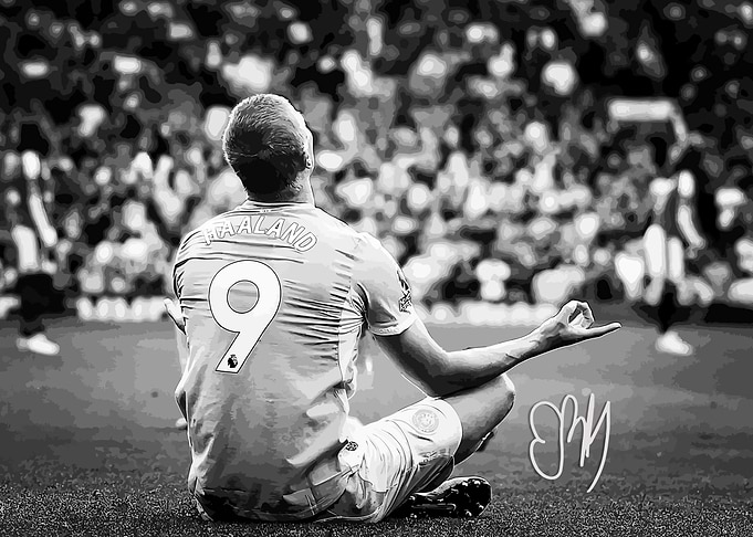 Erling Haaland Zen Celebration Poster