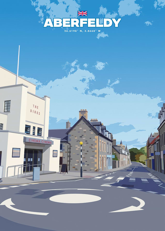 Aberfeldy Scotland Travel Poster