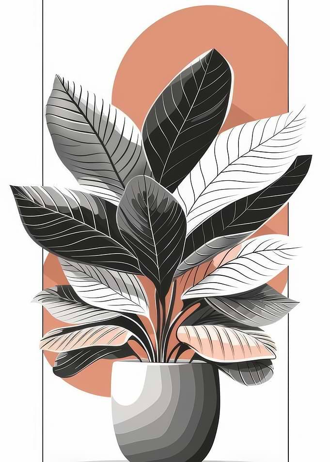Minimalist Potted Plant Illustration
