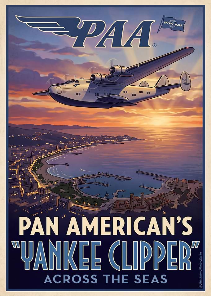 Vintage Pan American Yankee Clipper Poster