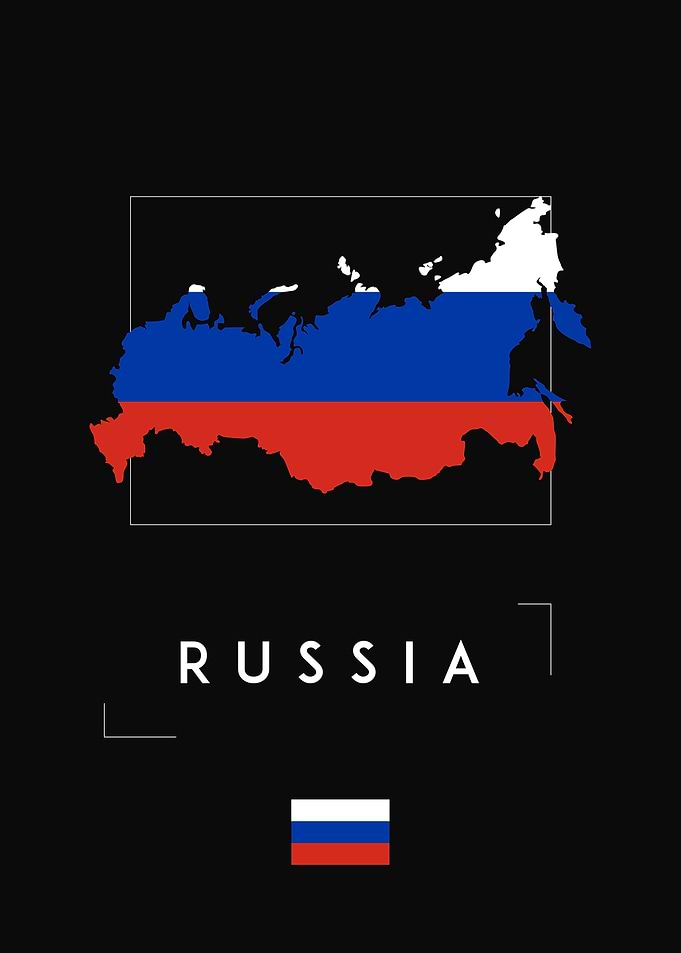 Russia Map Flag