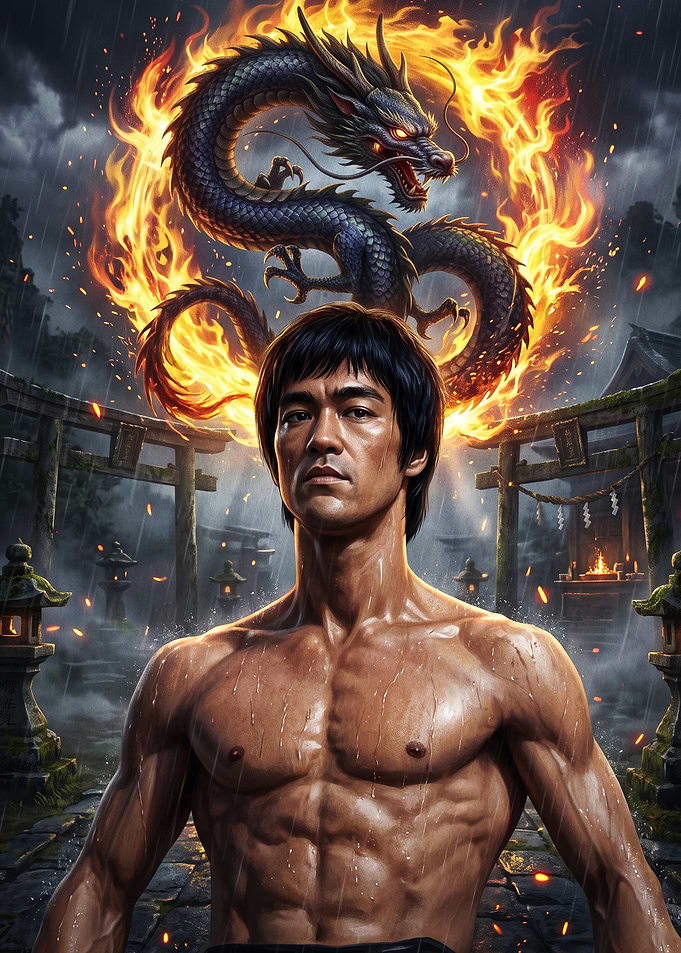 Martial Arts Dragon Fire Epic Art