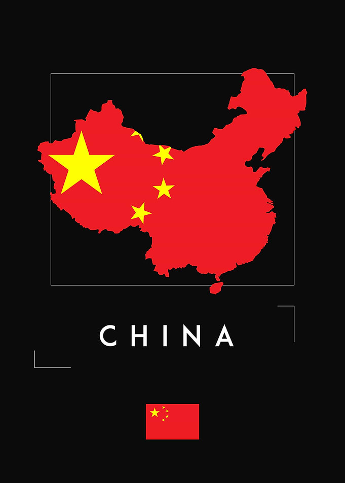 China Map Flag