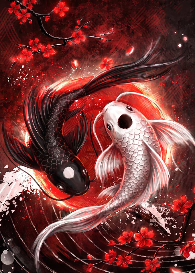 Yin Yang Koi Fish Art