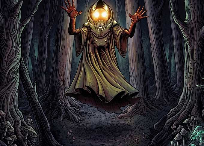 Mysterious Glowing Forest Spirit