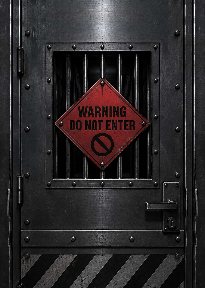 Industrial Warning Metal Door