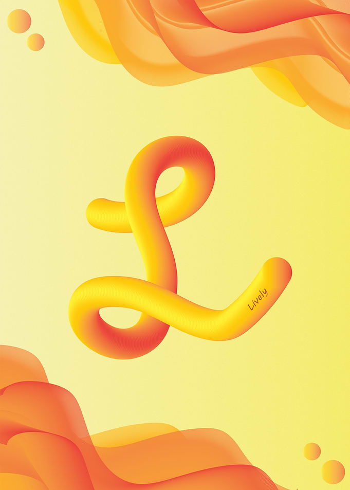 Abstract 3D Letter L Typography