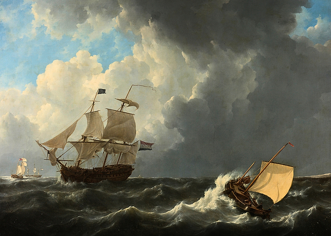 Dutch Ships in Stormy Seas