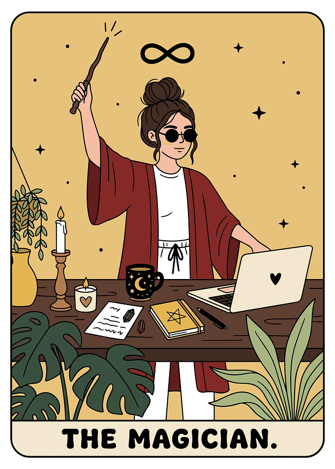Modern The Magician Tarot Card Illustration