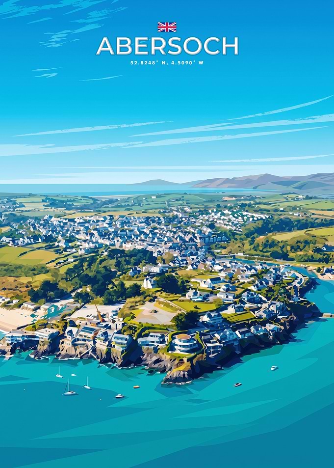 Abersoch Coastal Travel Poster