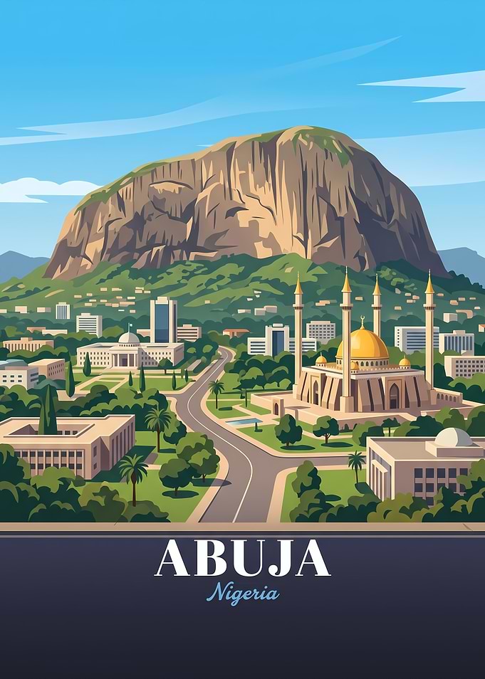 Abuja Nigeria Travel Poster Illustration
