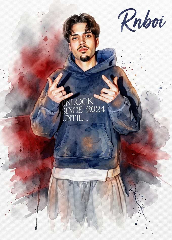 Watercolor Portrait of RnBoi