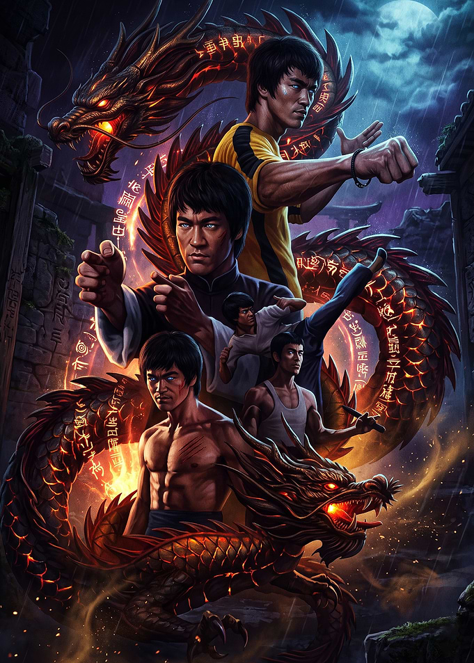 Martial Arts Dragon Fighter Poster
