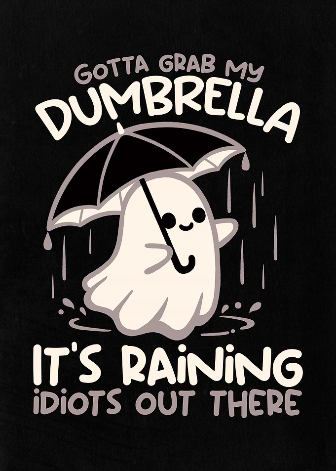 Cute Ghost With A Dumbrella