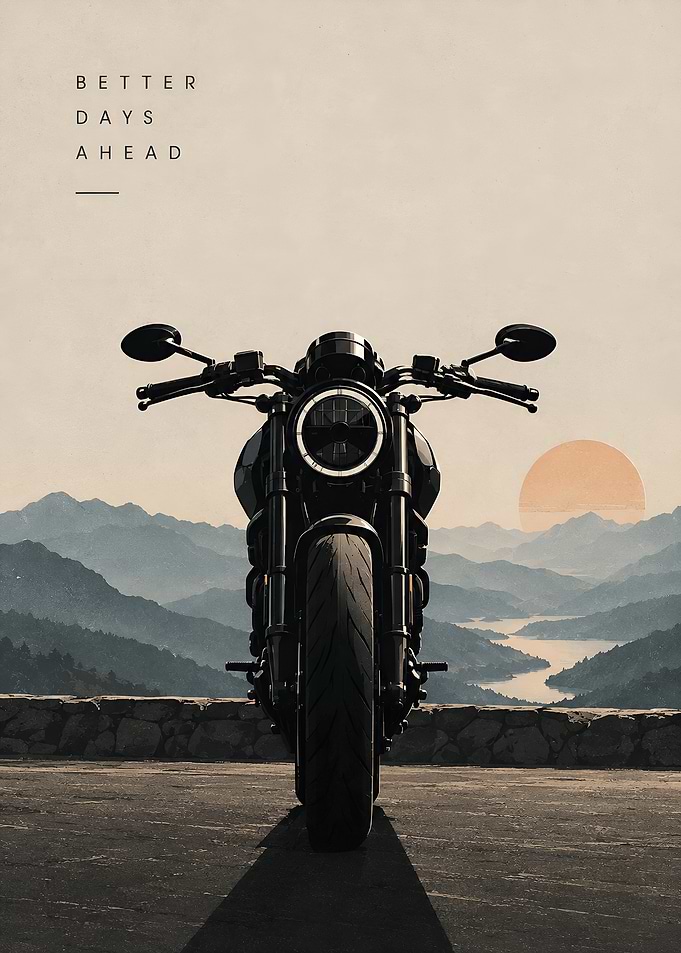 Better Days Ahead Motorcycle Poster