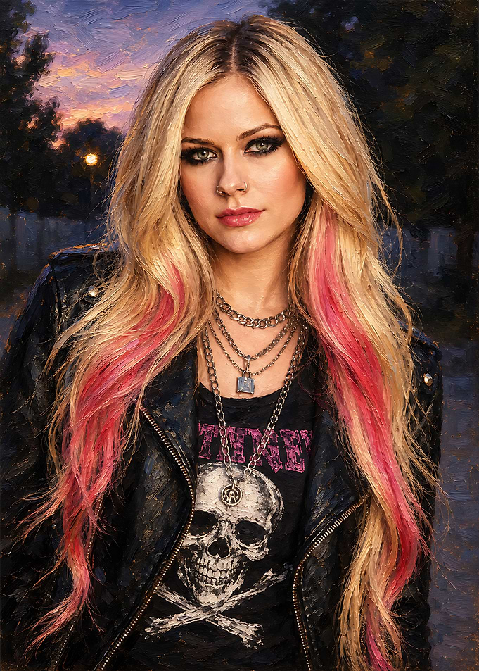 Avril Lavigne Portrait Oil Painting