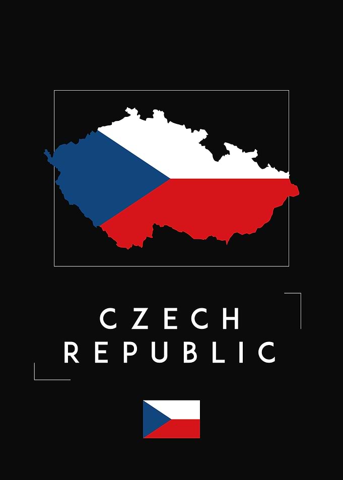 Czech Republic Map Flag
