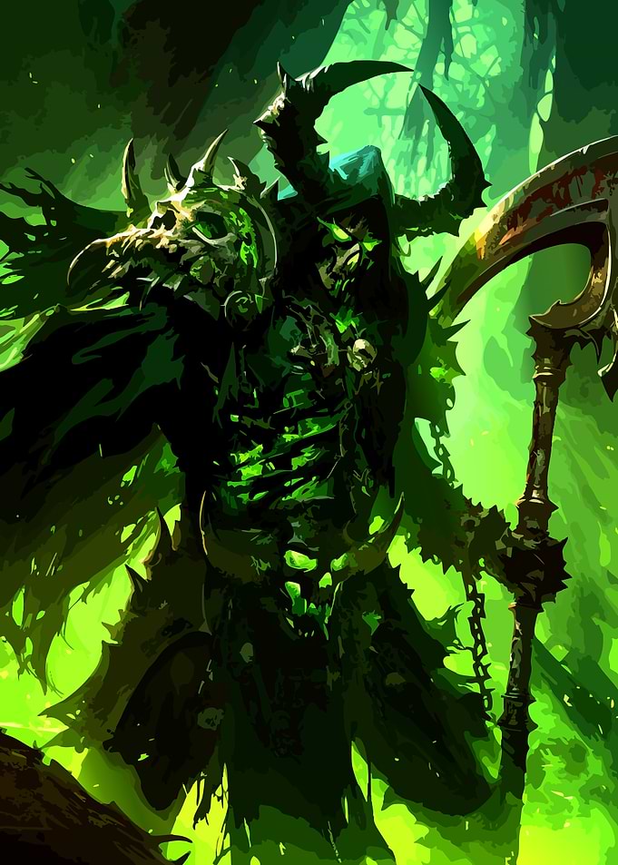 Undead Necromancer with Glowing Scythe