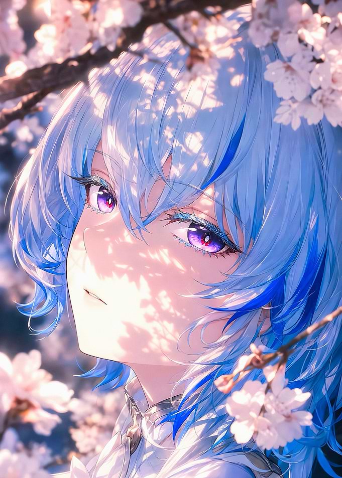 Anime Girl with Blue Hair
