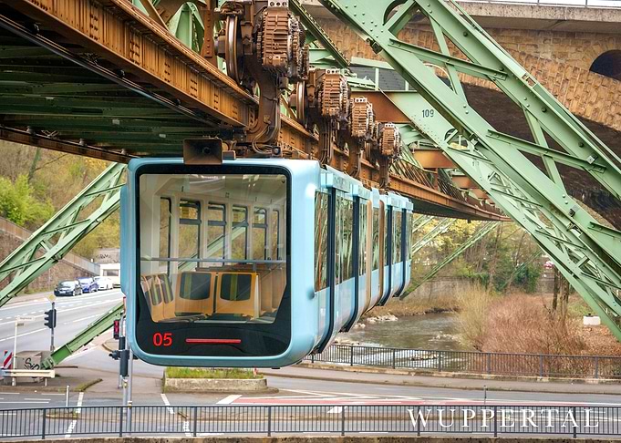 Wuppertal Suspension Railway under a Bridge