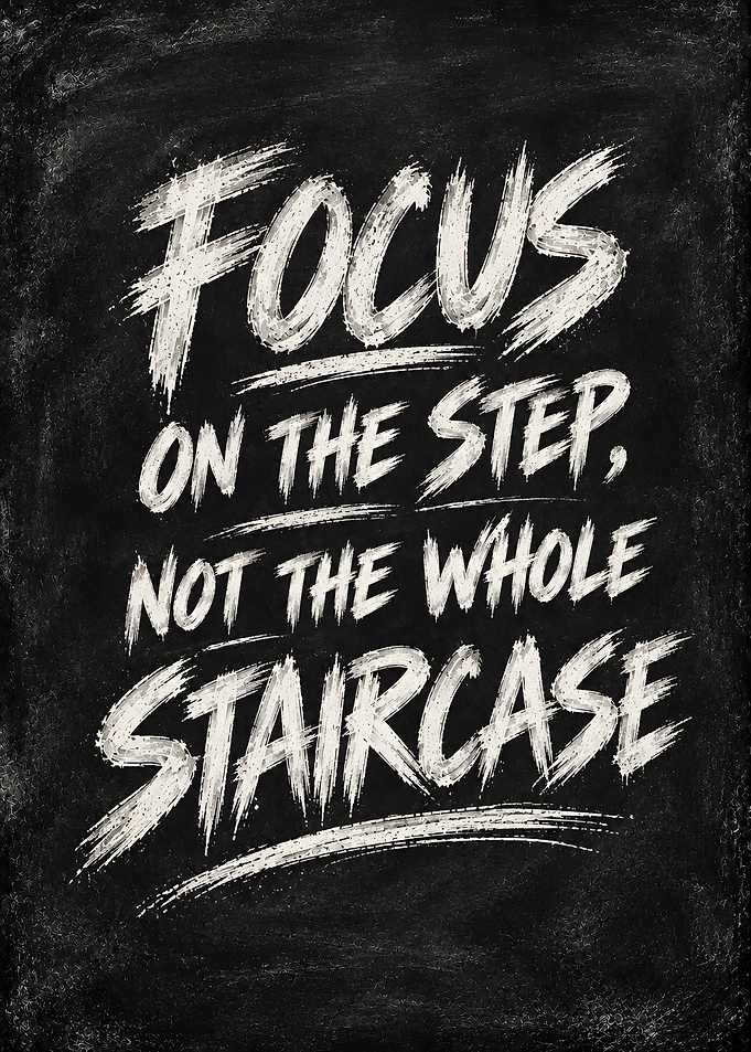 Focus On The Step Chalkboard Quote
