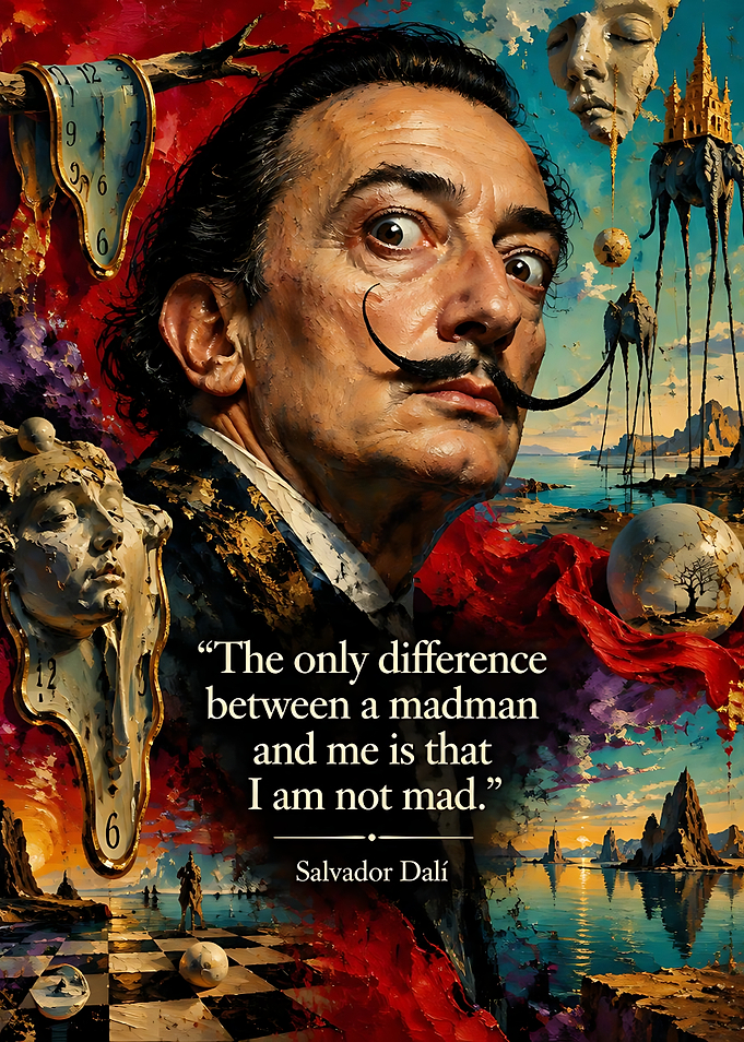 Salvador Dalí Surrealist Portrait Poster