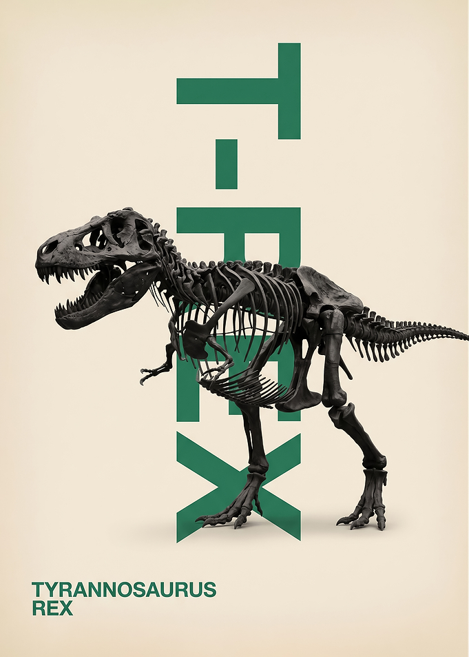 Minimalist T-Rex Skeleton Poster