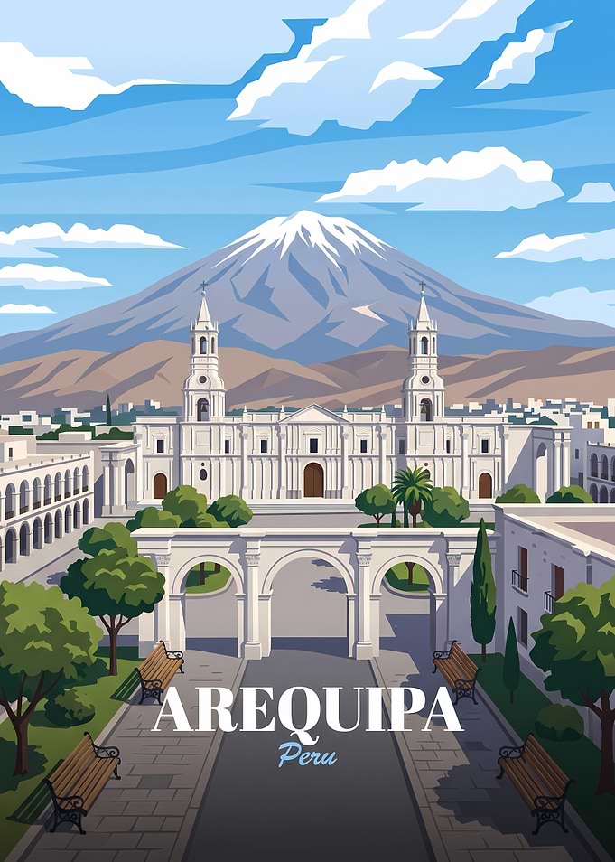 Arequipa Peru Travel Poster