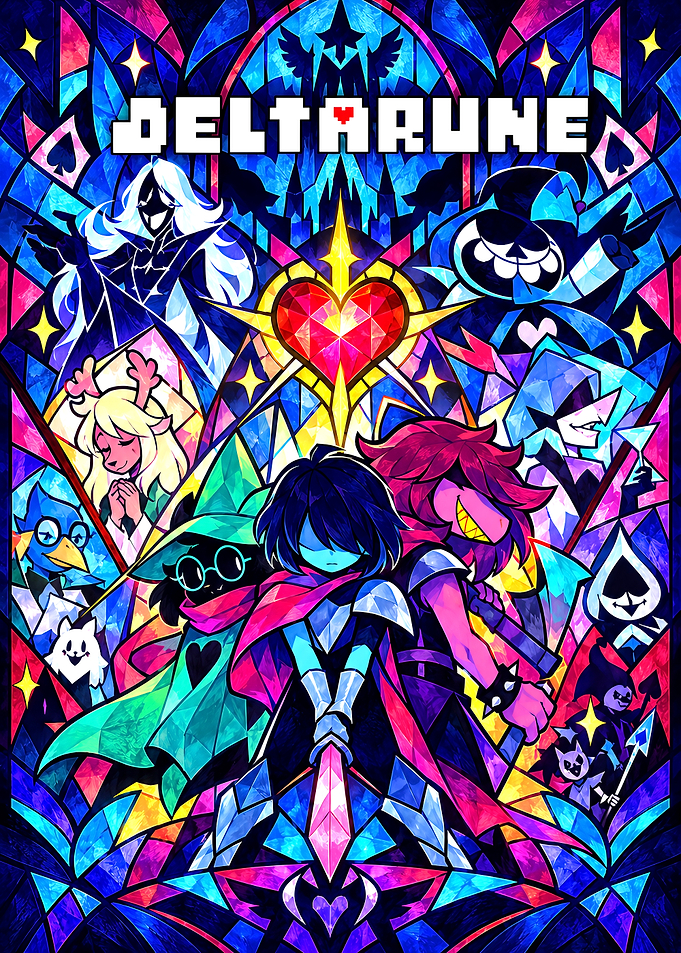 Deltarune Stained Glass Character Poster