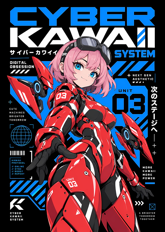 Cyber Kawaii Unit 03 Anime Poster