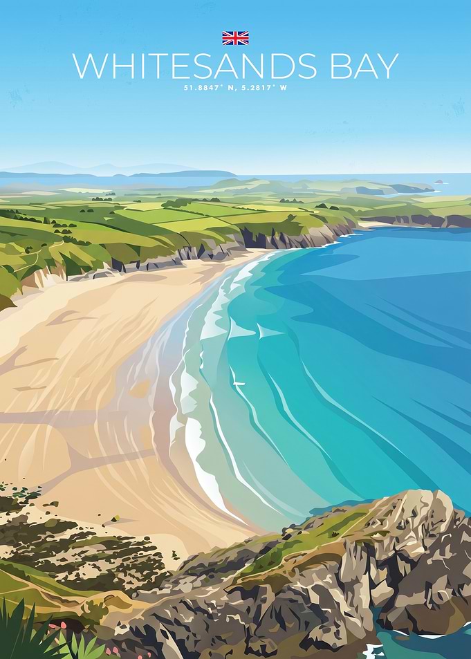 Whitesands Bay Travel Poster