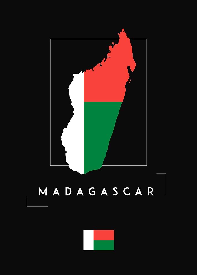 Madagascar Map Flag