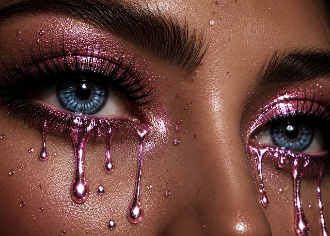 Glittering Eyes Pink Liquid Makeup Art