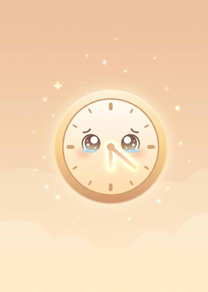 Cute Crying Clock Illustration