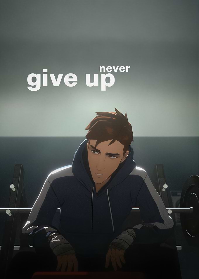 Dispatch Never Give Up Gym Motivation Poster