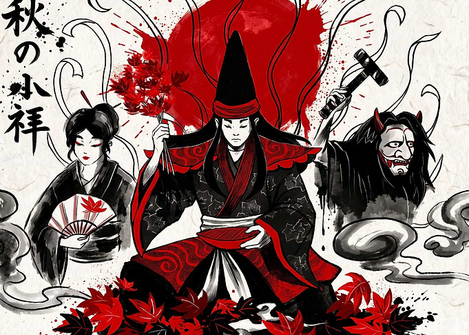 Japanese Autumn Folklore Illustration